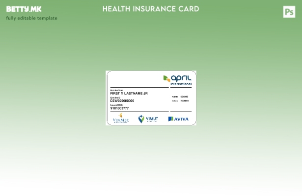 Модерен стил Шаблон за картичка за здравствено осигурување во Конго